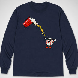 Baseball Beer Chug — Long Sleeve Tee