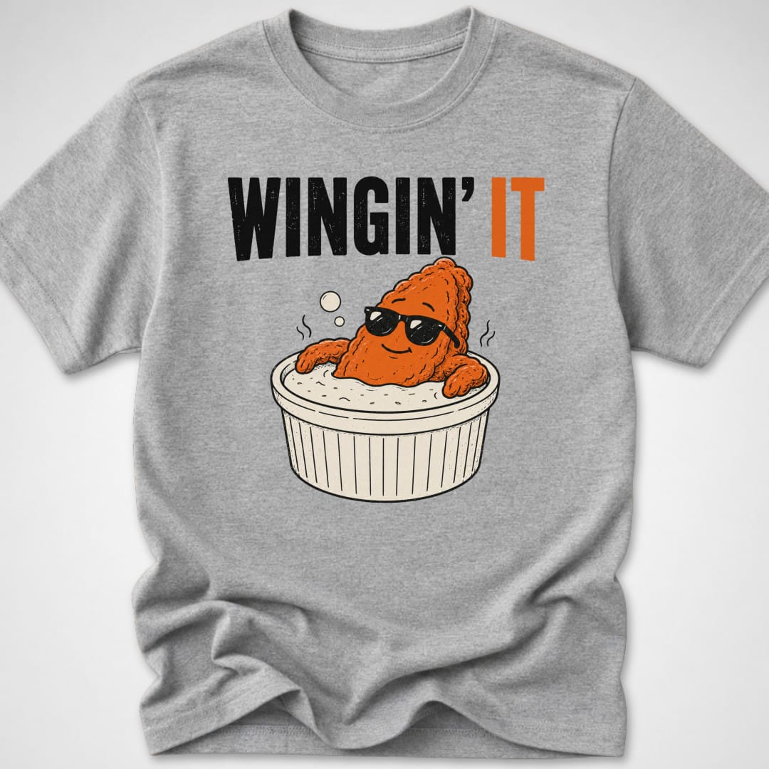 Wingin' It — Youth Tee — Sport Grey