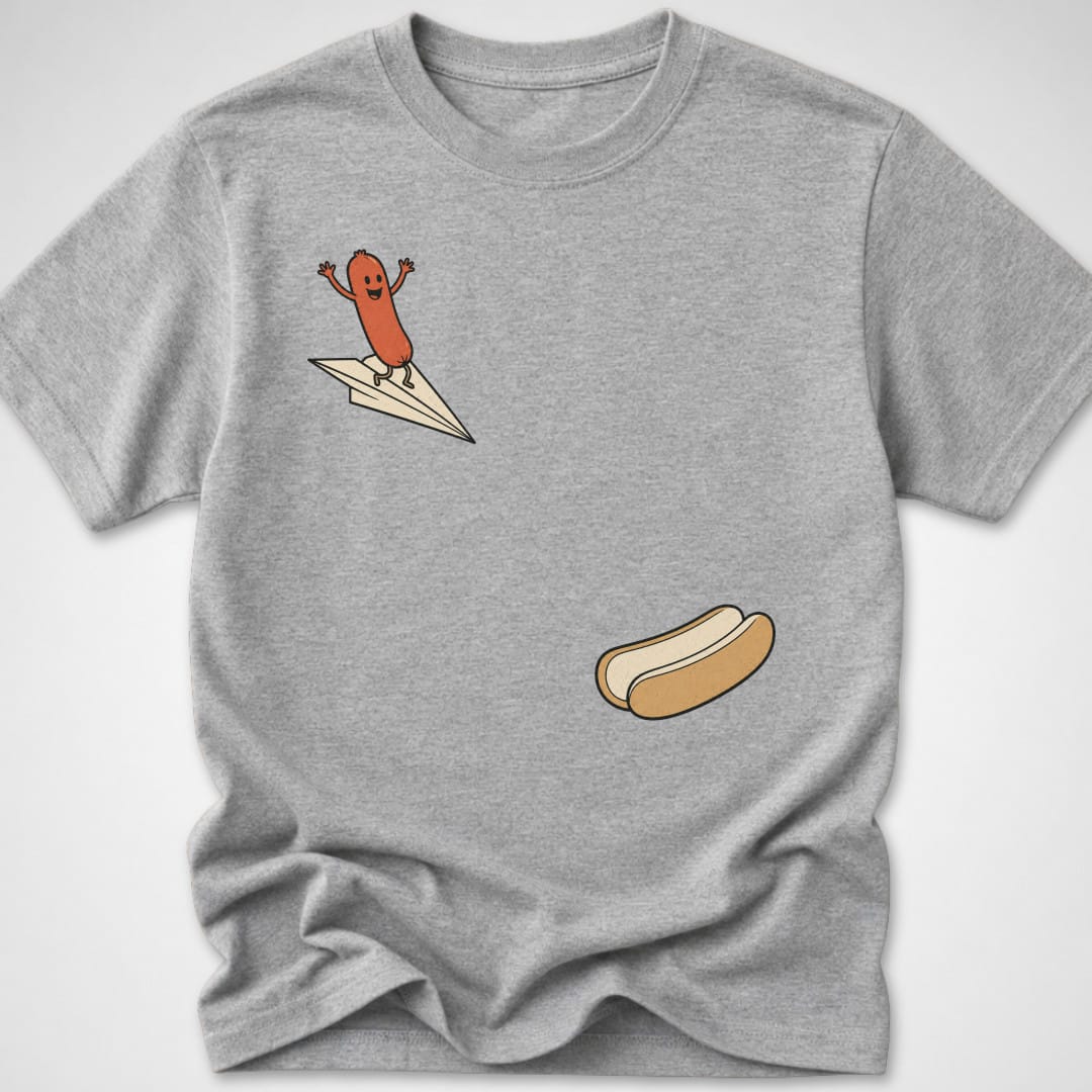 Hotdog Plane — Youth Tee — Sport Grey