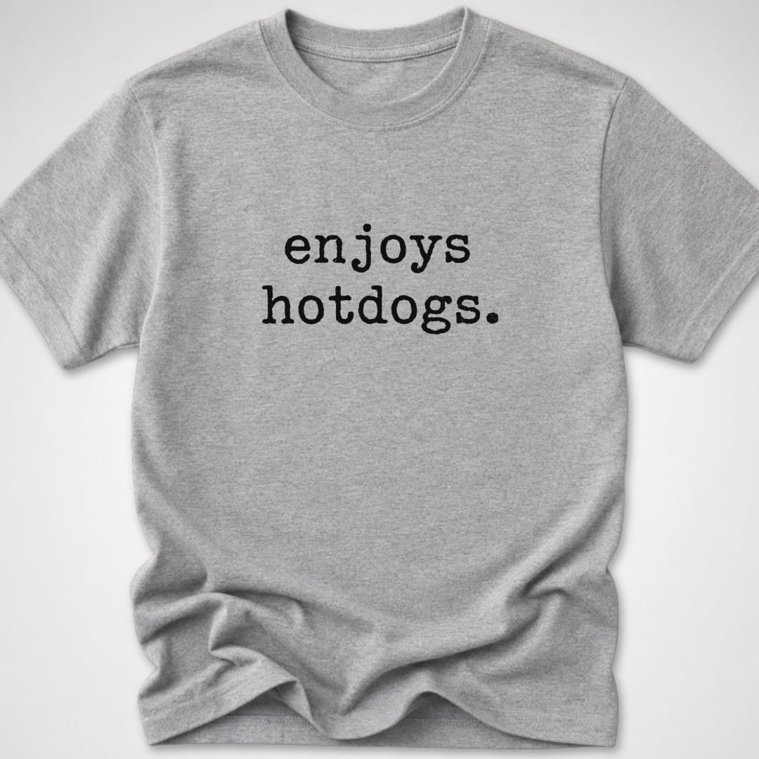 enjoys hotdogs — Youth Tee — Sport Grey