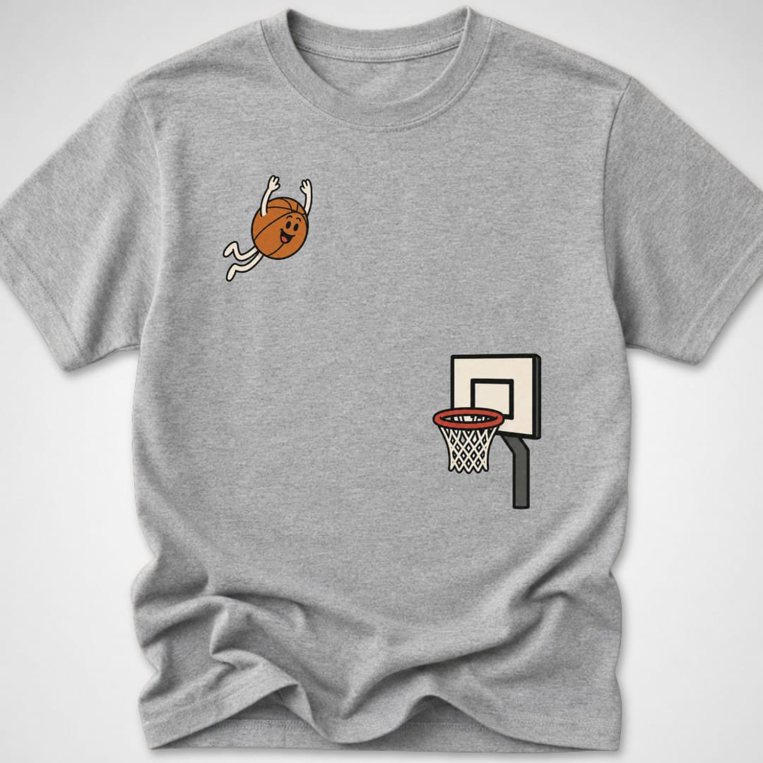 Basketball Dive — Youth Tee — Sport Grey