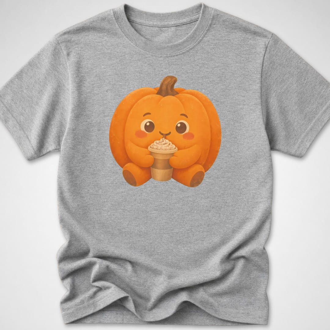 Pumpkin Spice Cuddle — Youth Tee — Sport Grey