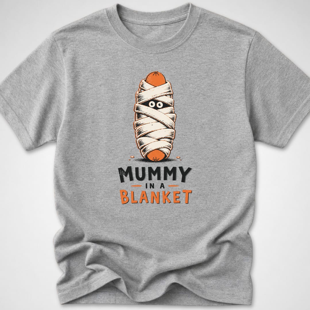 Mummy In A Blanket — Youth Tee — Sport Grey