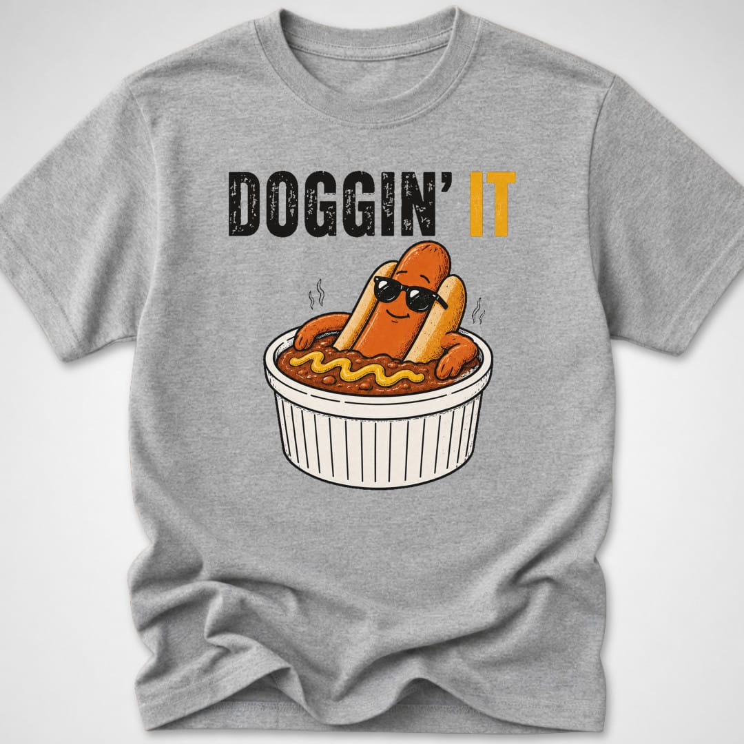 Doggin' It — Youth Tee — Sport Grey