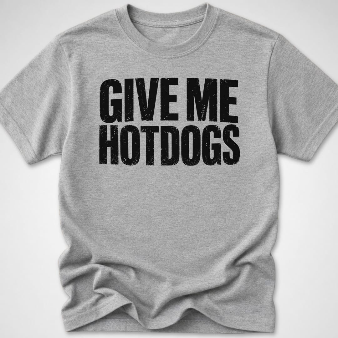 Give Me Hotdogs — Youth Tee — Sport Grey