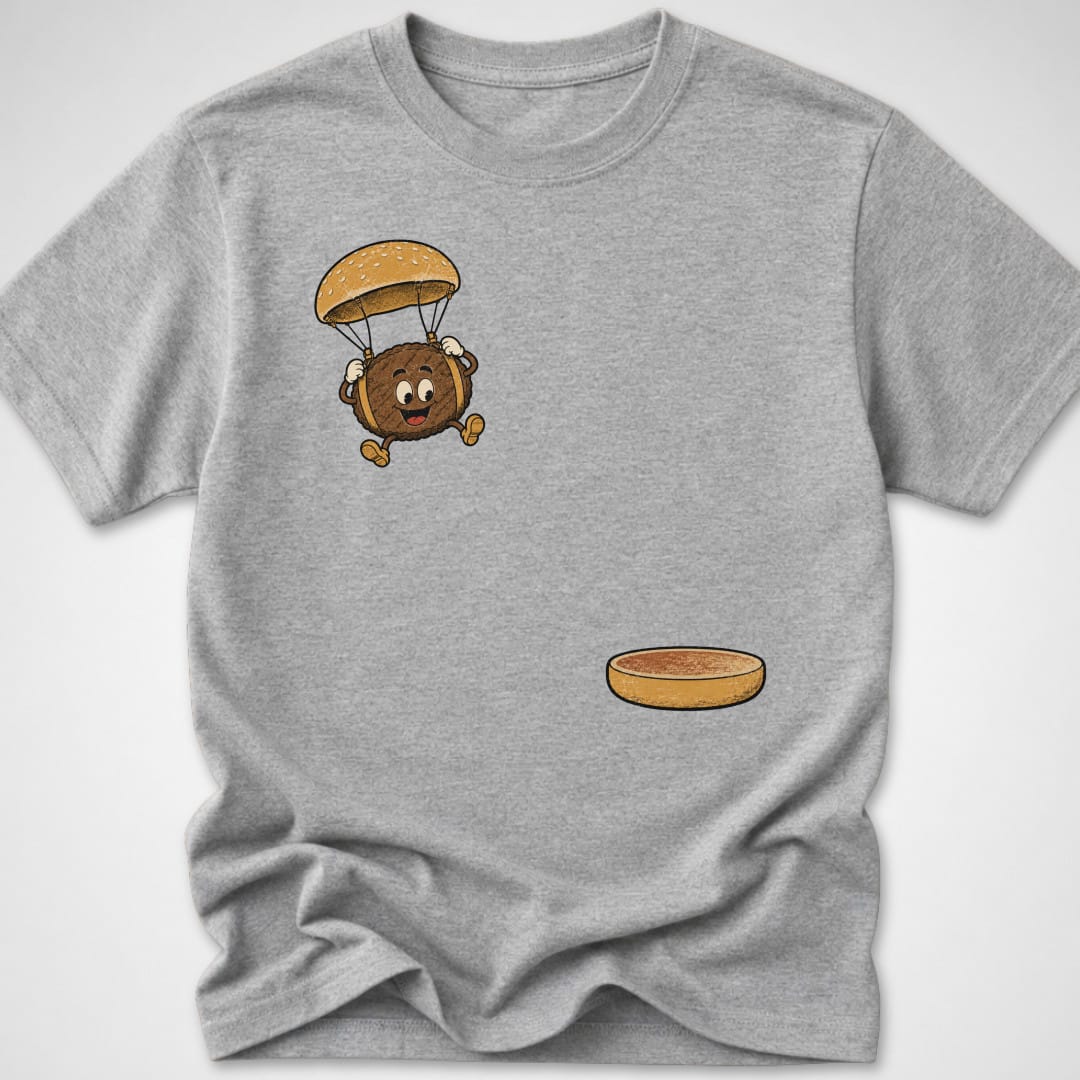 Burger Parachute — Youth Tee — Sport Grey