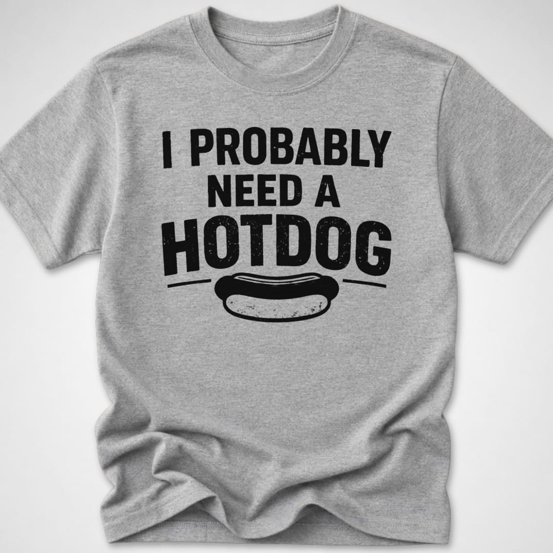 Probably Need a Hotdog — Youth Tee — Sport Grey
