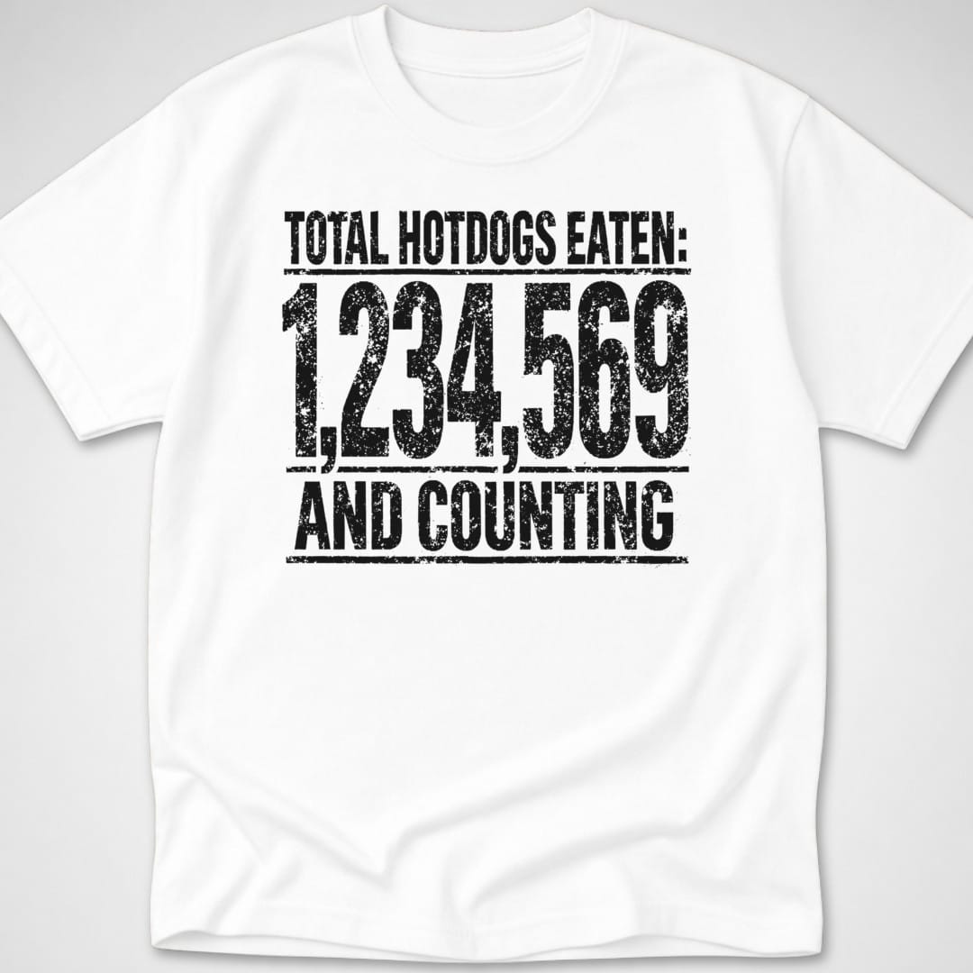 Total Hotdogs Eaten — Youth Tee — White