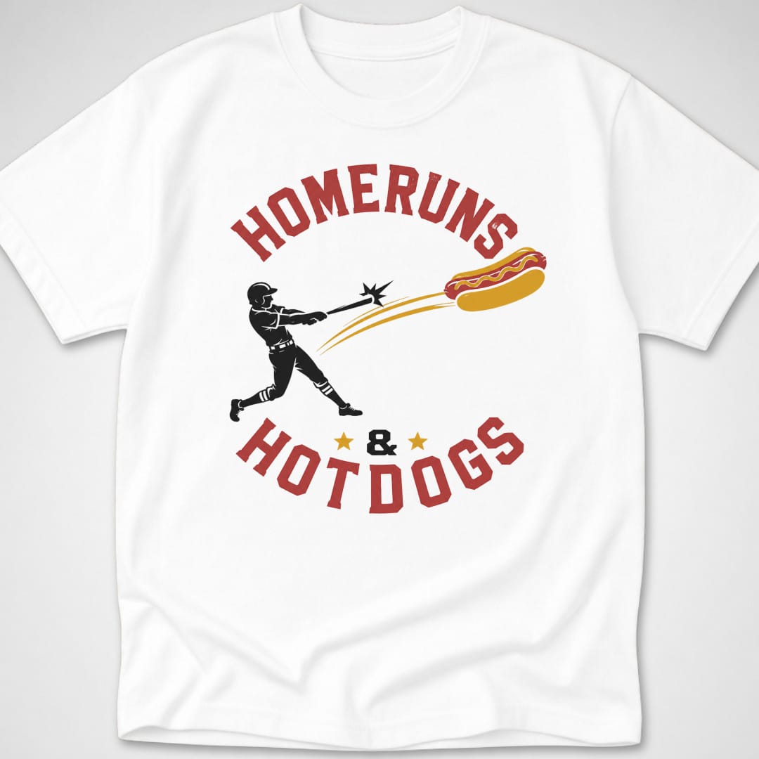Homeruns & Hotdogs — Youth Tee — White