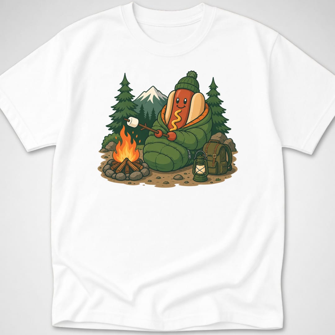 Camping Dog — Youth Tee — White