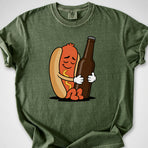 Hotdog Beer Snuggle — Premium Tee