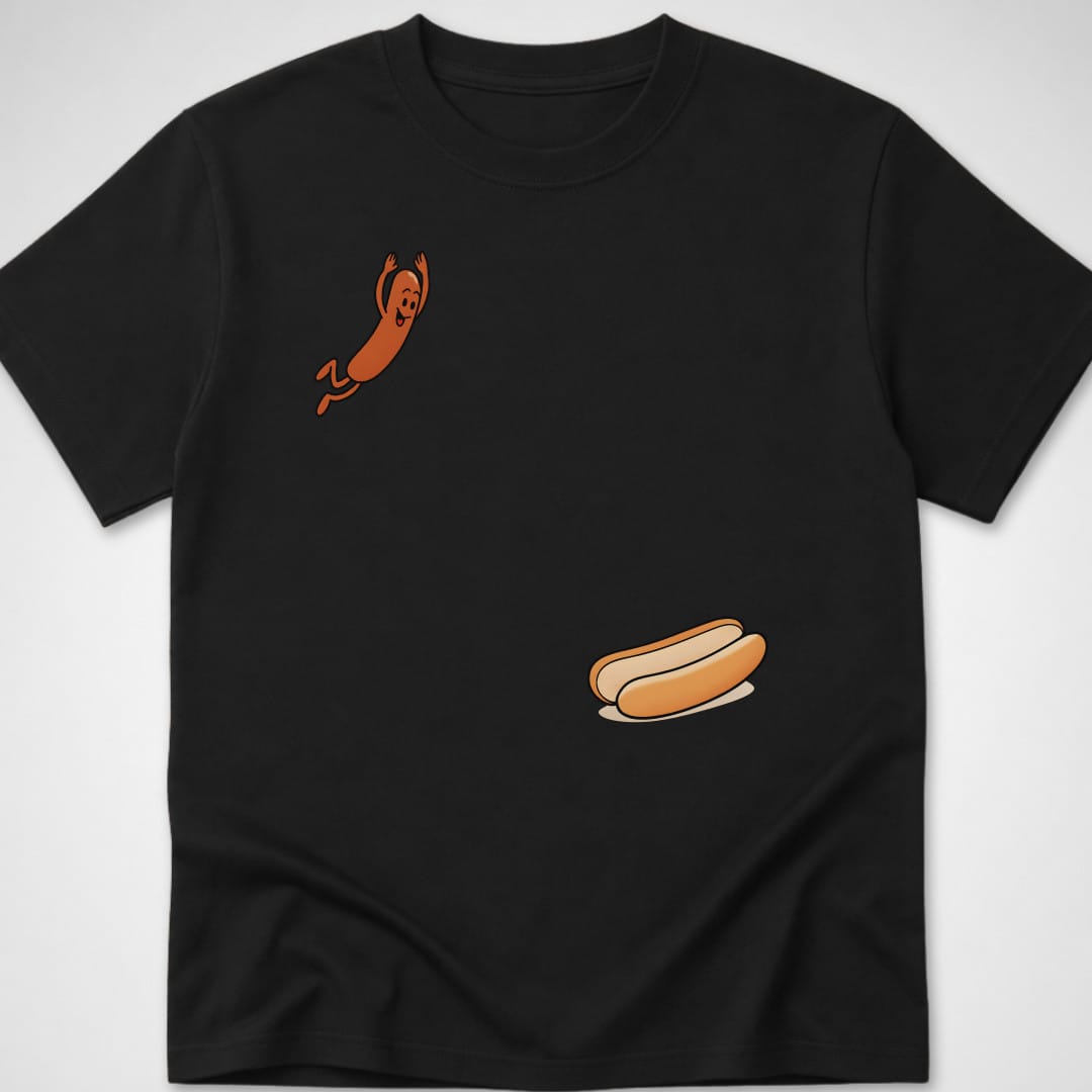 Hotdog Dive — Kids Tee — Black