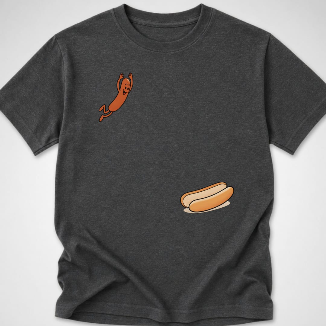 Hotdog Dive — Kids Tee — Dark Heather