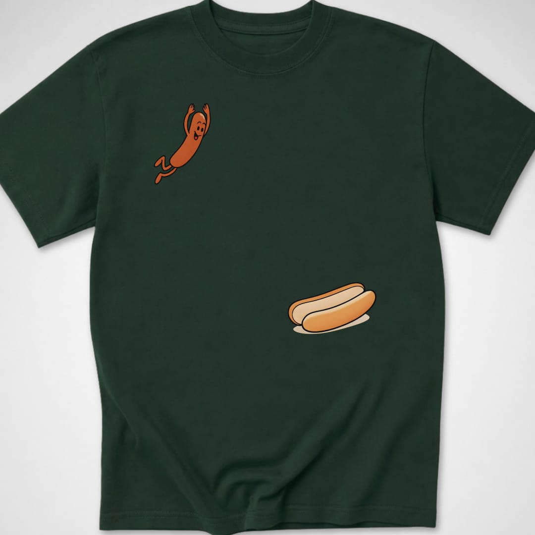 Hotdog Dive — Kids Tee — Forest Green