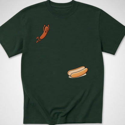 Hotdog Dive — Kids Tee — Forest Green