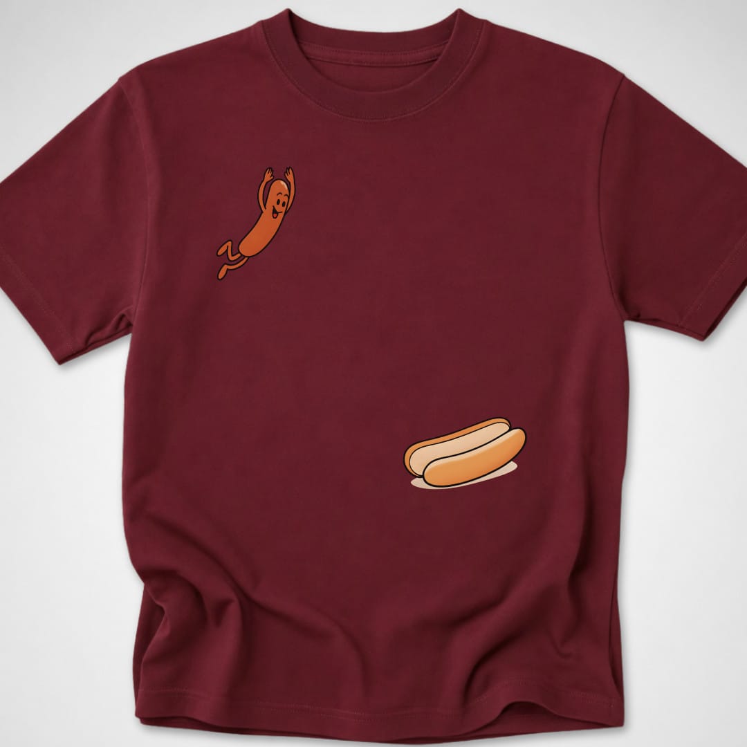 Hotdog Dive — Kids Tee — Maroon