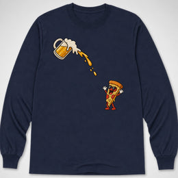 Pizza Beer Chug — Long Sleeve Tee