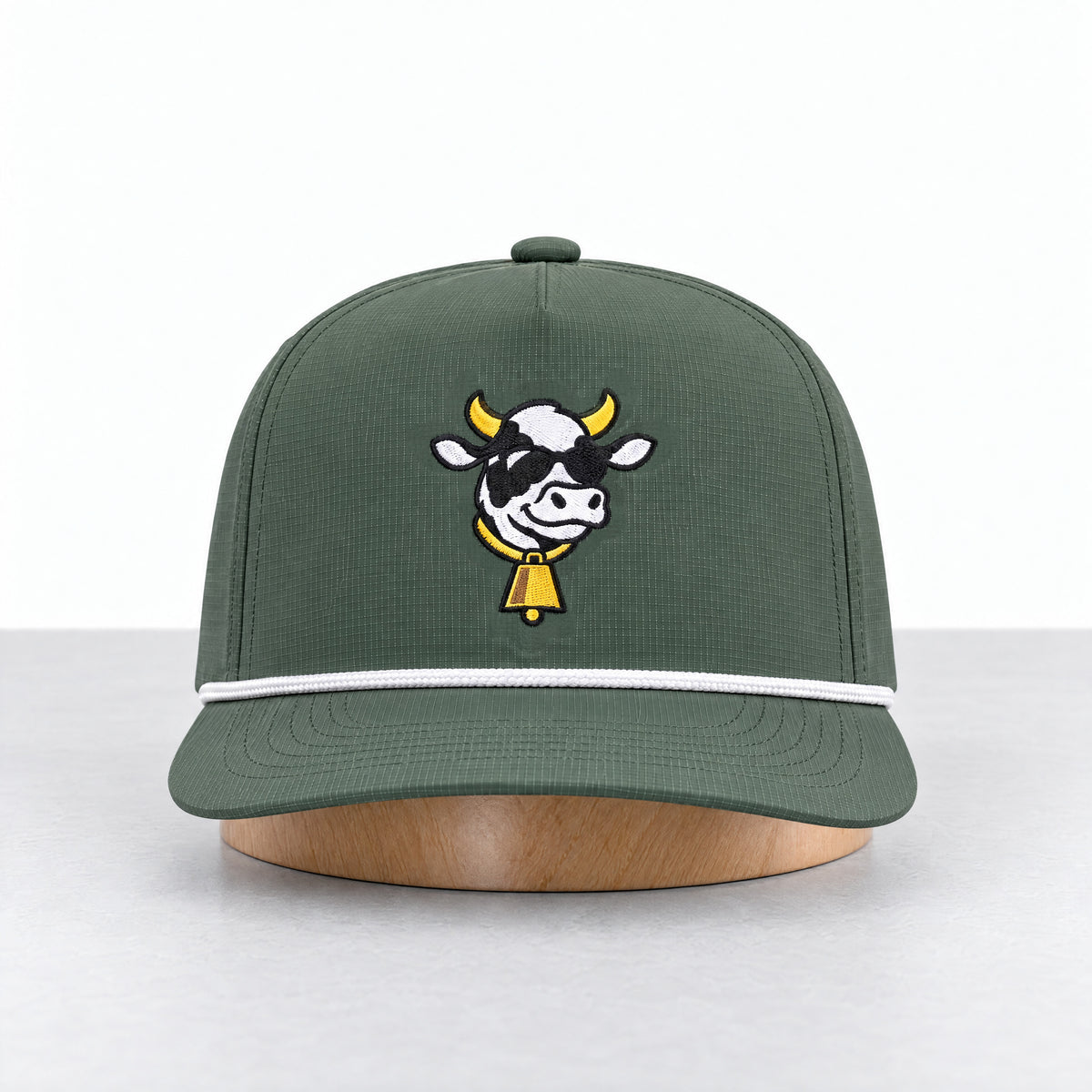 The Earl rope hat in Moss, straight-on front view