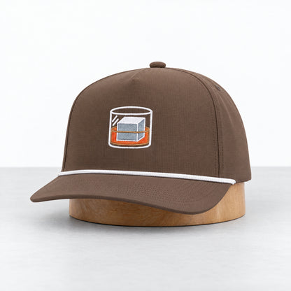 On the Rocks rope hat in Espresso, three-quarter front view