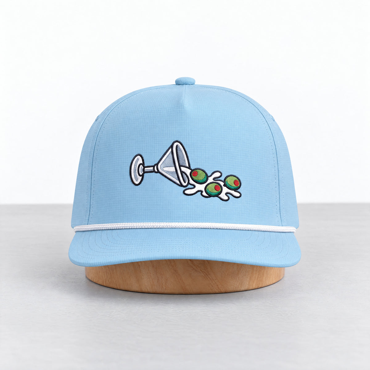 Extra Dirty rope hat in Chambray, straight-on front view