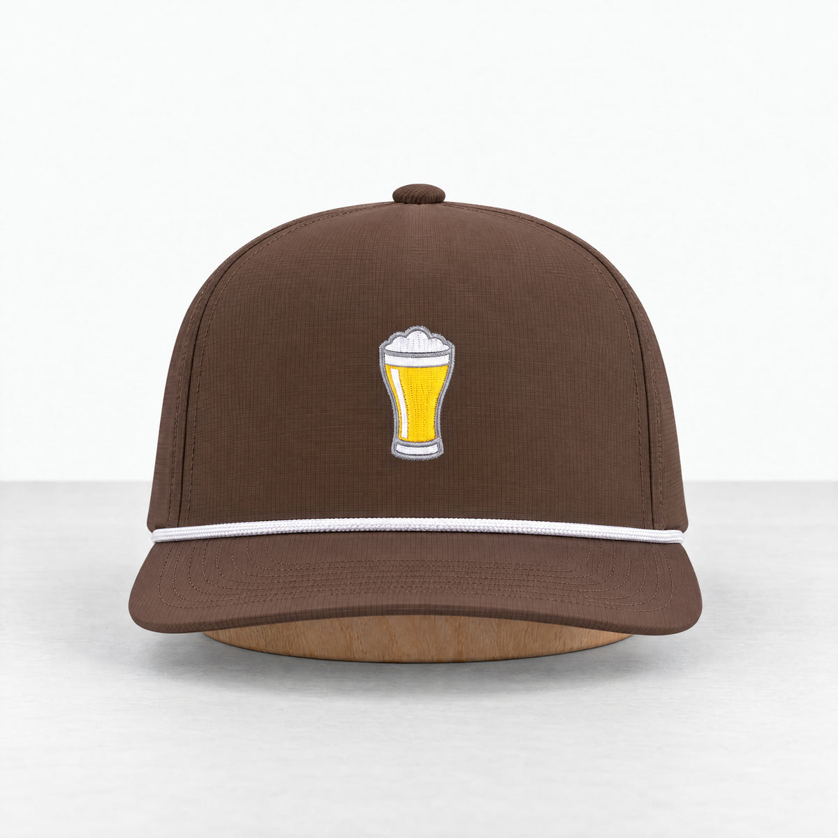 Cold One rope hat in Espresso, straight-on front view