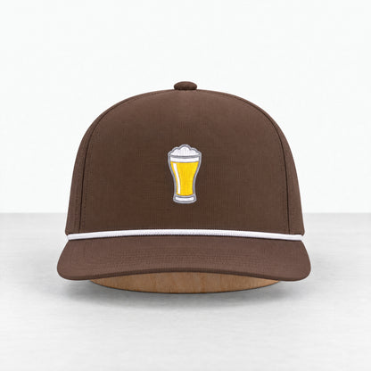 Cold One rope hat in Espresso, straight-on front view