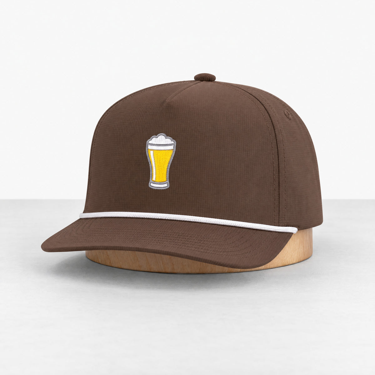 Cold One rope hat in Espresso, three-quarter front view