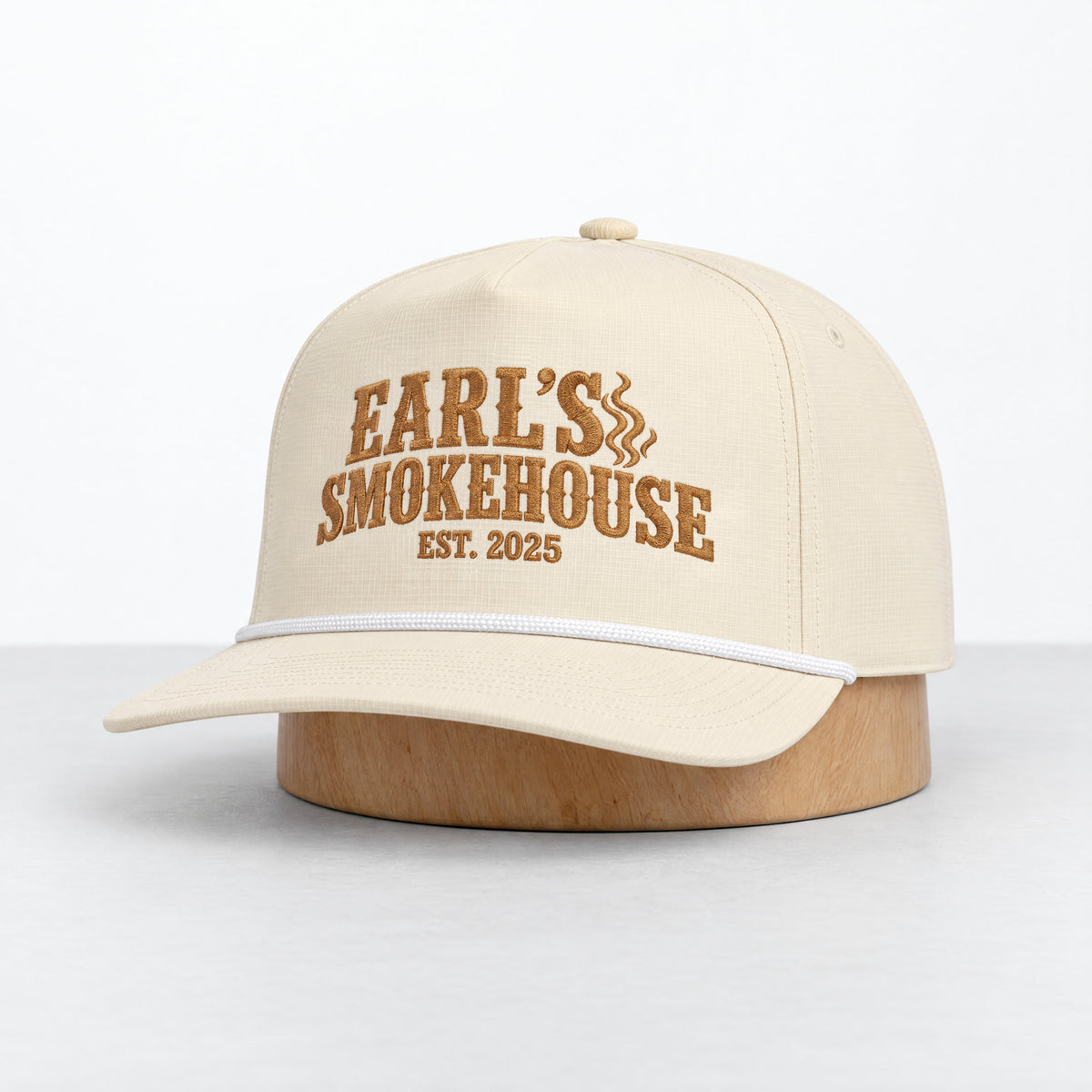 Earl's Smokehouse rope hat in Ivory, three-quarter front view