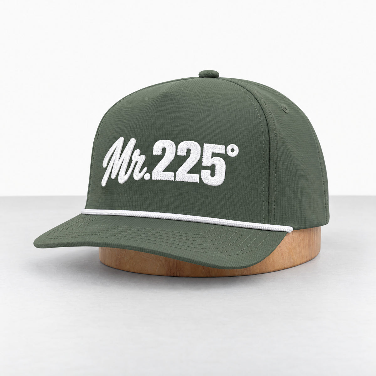 Mr. 225° rope hat in Moss, three-quarter front view