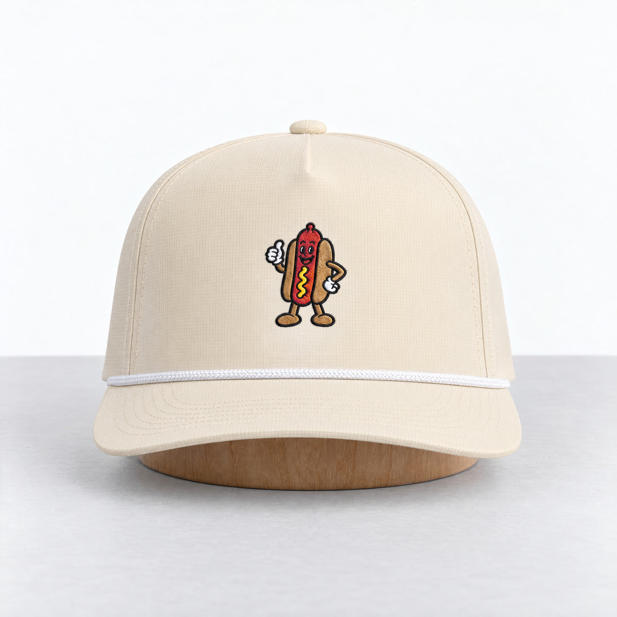 Frank rope hat in Ivory, straight-on front view