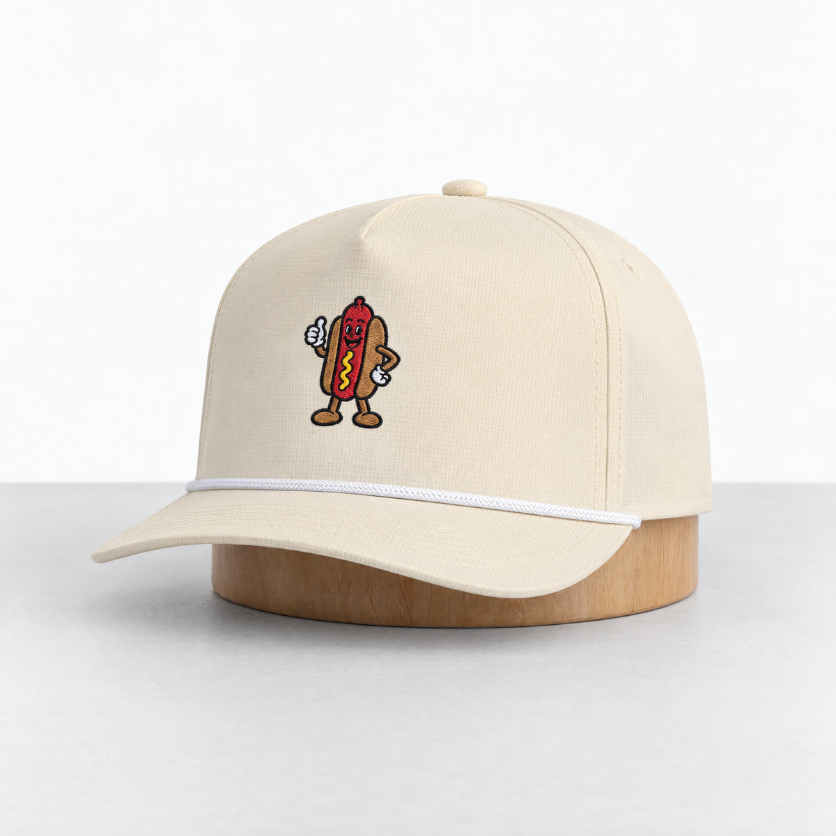 Frank rope hat in Ivory, three-quarter front view