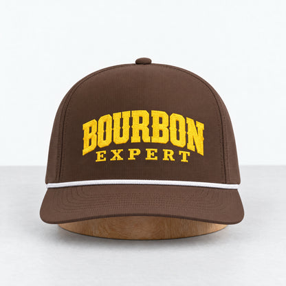 Bourbon Expert rope hat in Espresso, straight-on front view