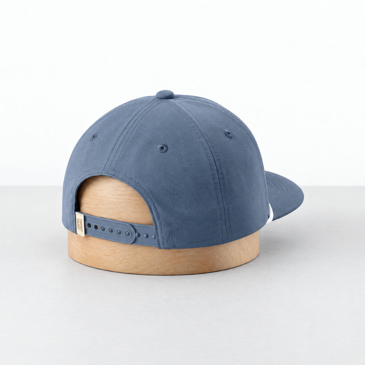 Blue Jean rope hat, three-quarter back view with the adjustable snapback