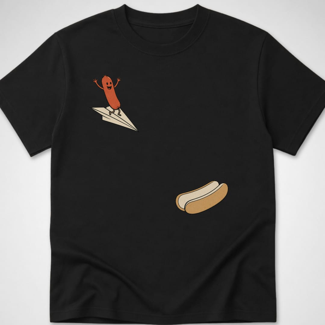 Hotdog Plane — Youth Tee — Black