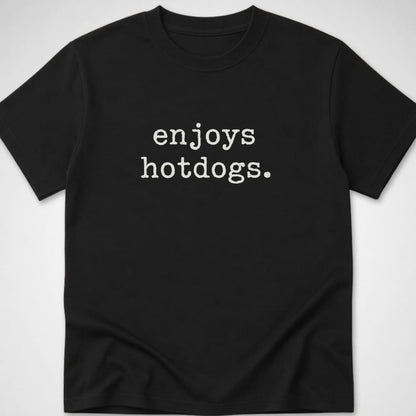 enjoys hotdogs — Youth Tee — Black