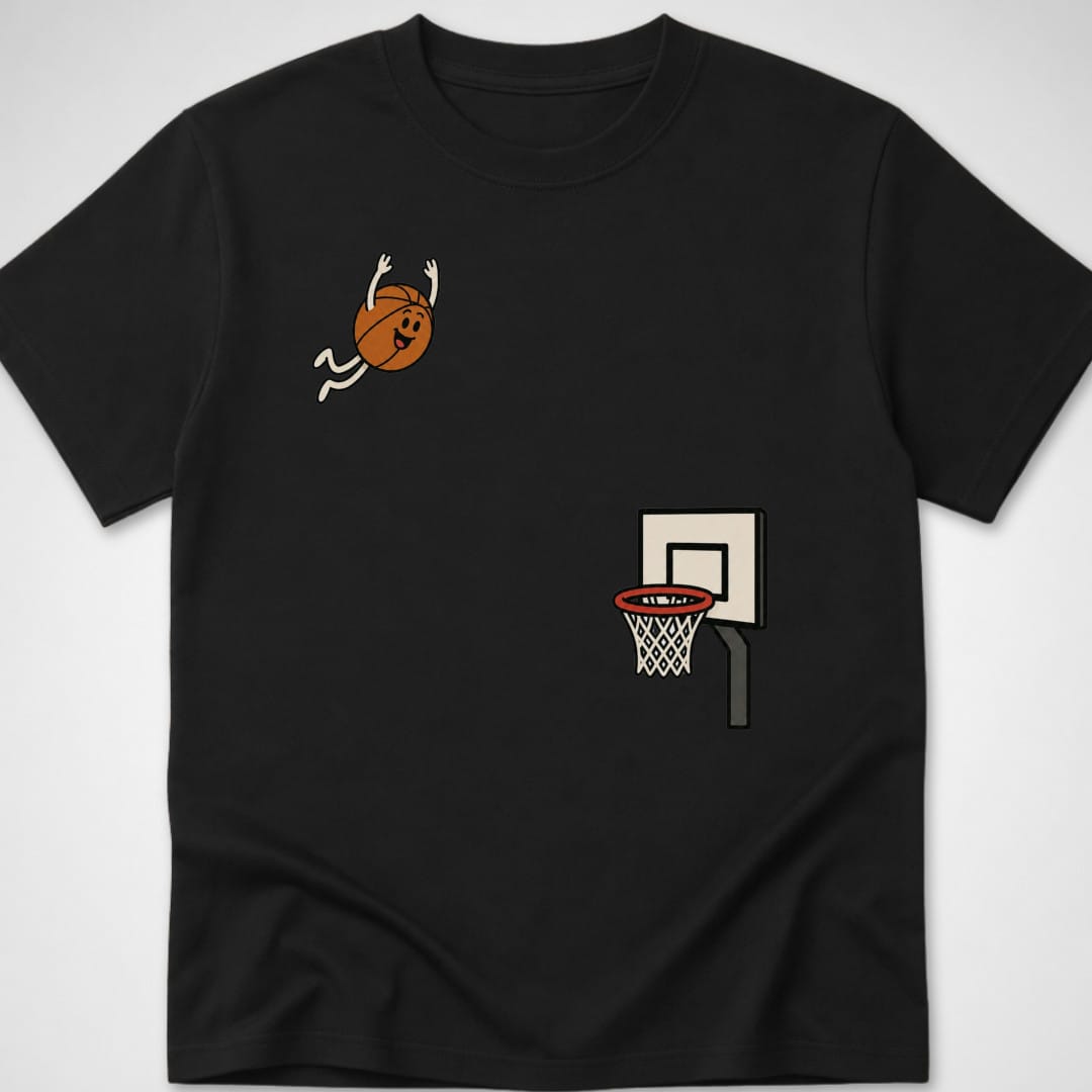 Basketball Dive — Youth Tee — Black