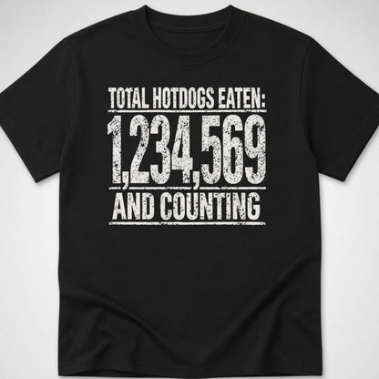 Total Hotdogs Eaten — Youth Tee — Black