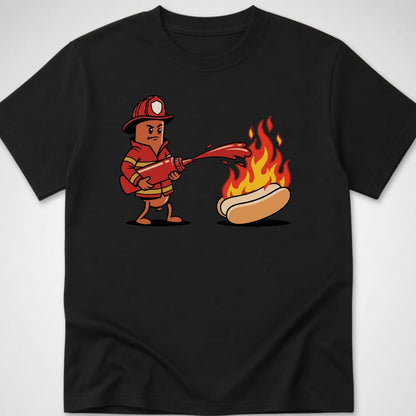 Firefighter Hotdog — Youth Tee — Black