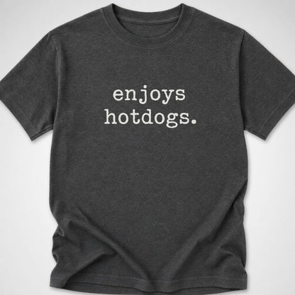 enjoys hotdogs — Youth Tee — Dark Heather