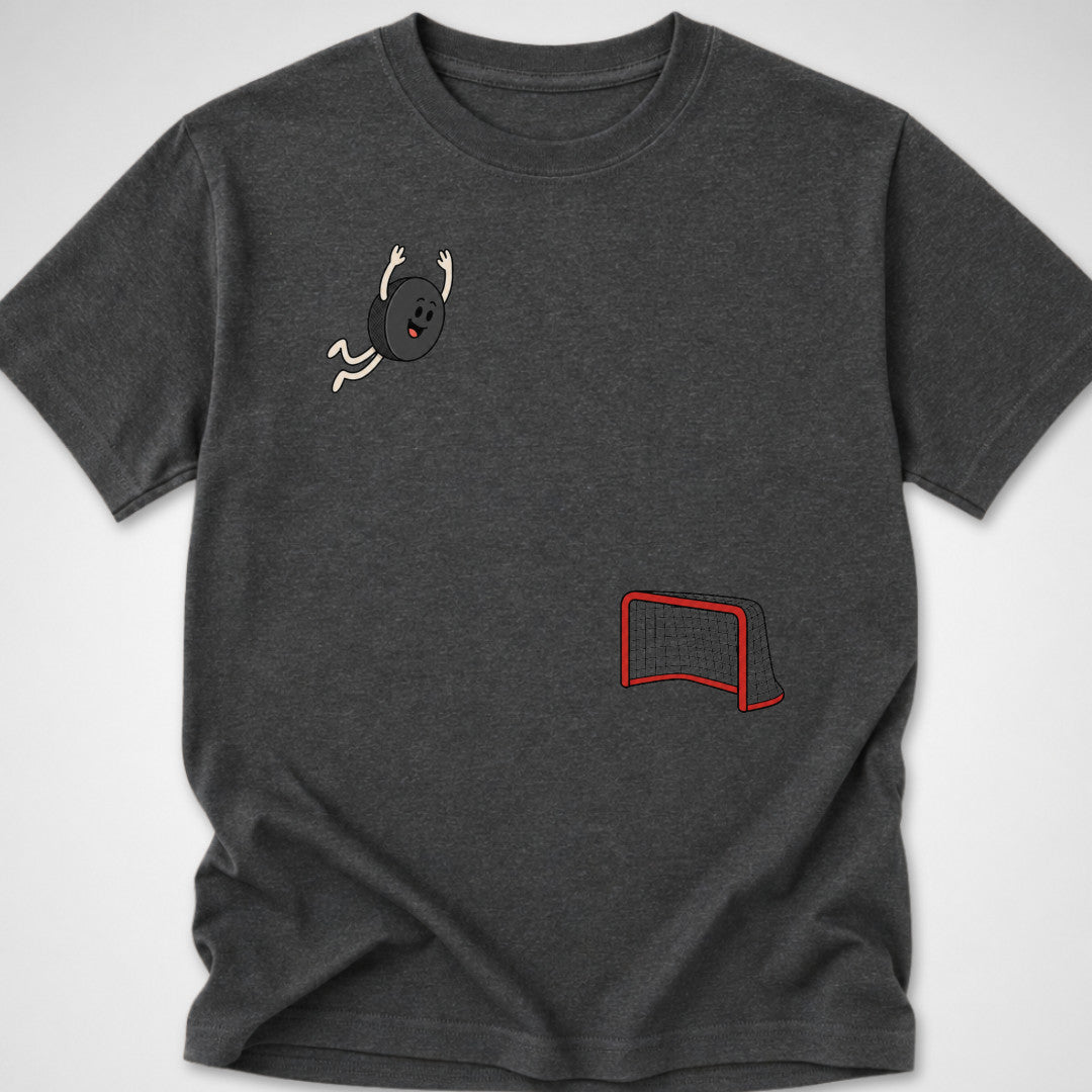 Hockey Dive — Youth Tee — Dark Heather