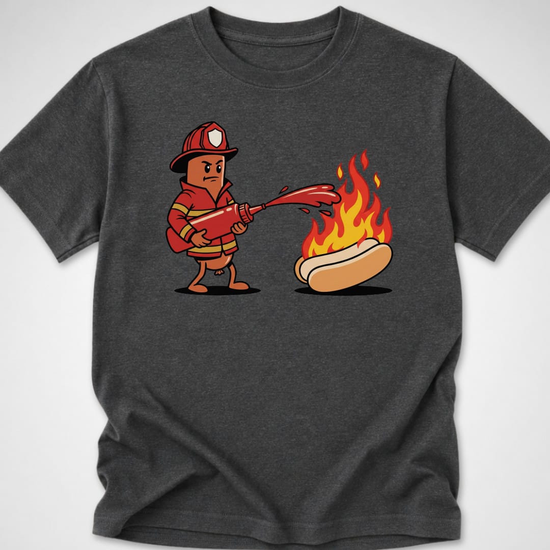 Firefighter Hotdog — Youth Tee — Dark Heather