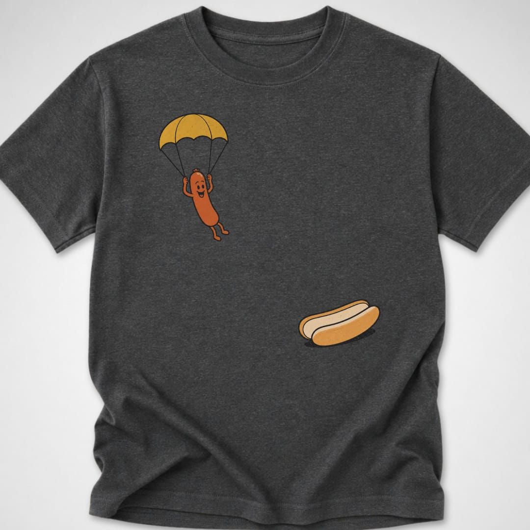 Hotdog Parachute — Youth Tee — Dark Heather