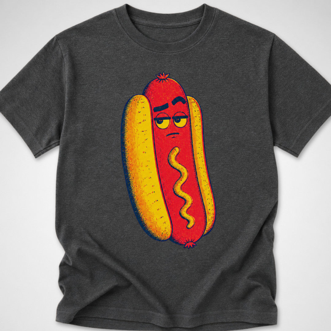 Hotdog Brow Raise — Youth Tee — Dark Heather