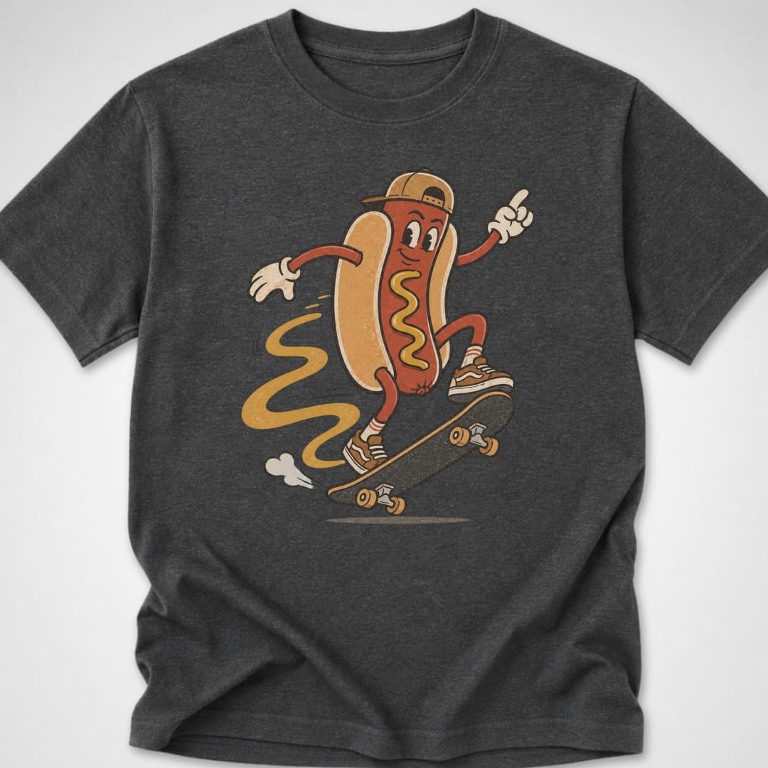 Hotdog Kickflip — Youth Tee — Dark Heather