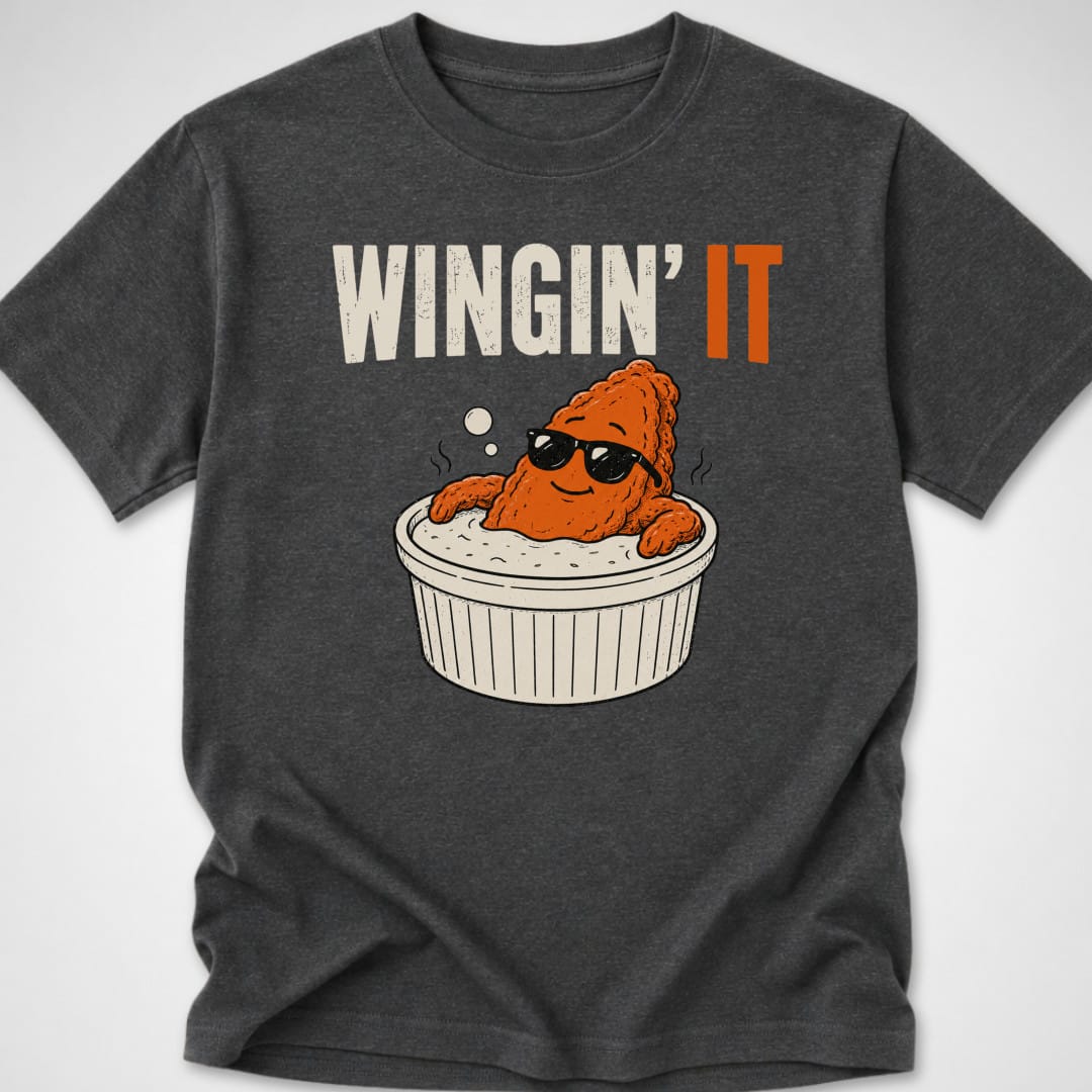 Wingin' It — Youth Tee — Dark Heather