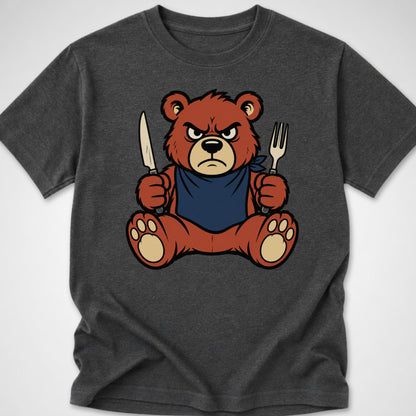 Hangry Bear — Youth Tee — Dark Heather