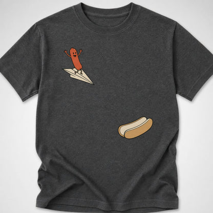 Hotdog Plane — Youth Tee — Dark Heather
