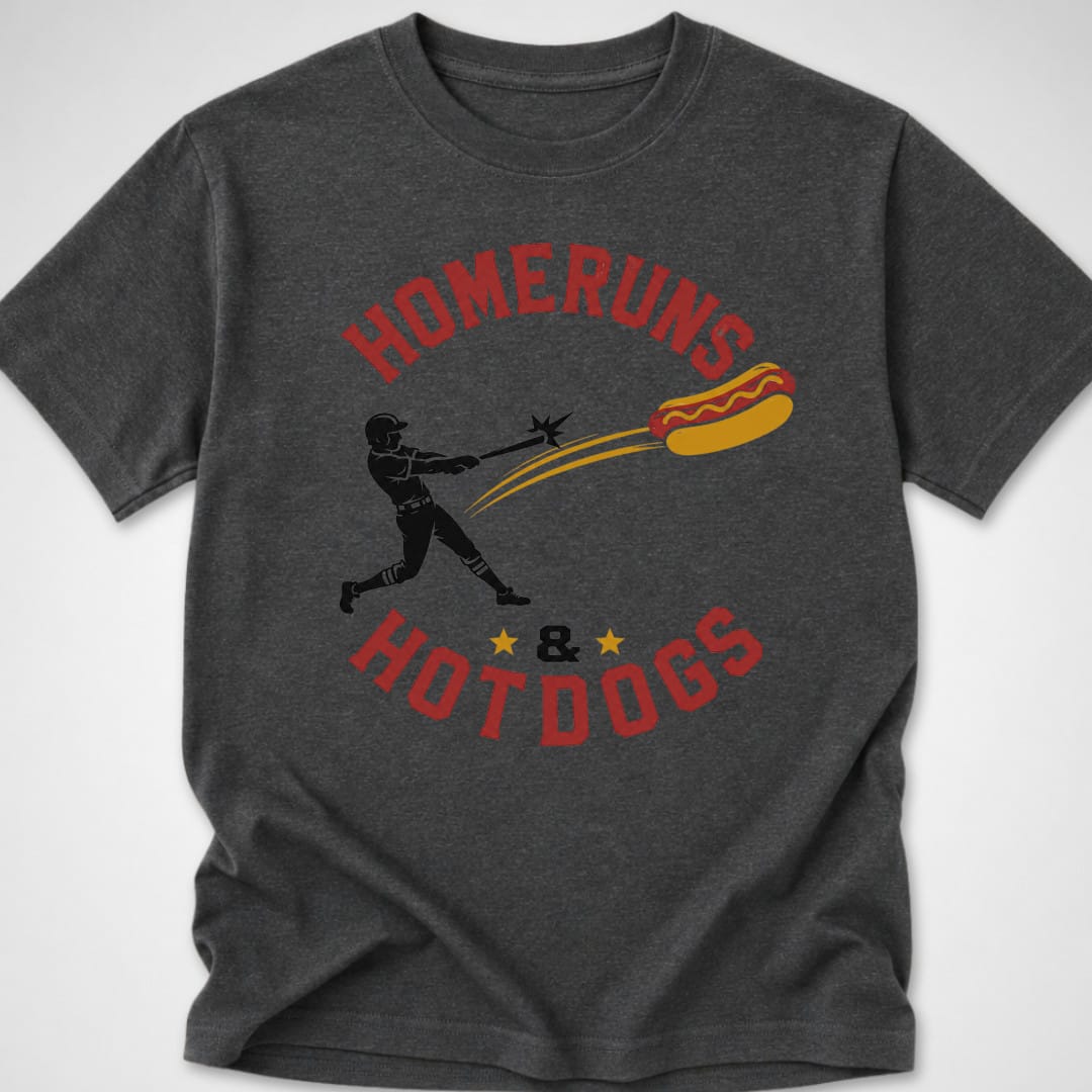 Homeruns & Hotdogs — Youth Tee — Dark Heather