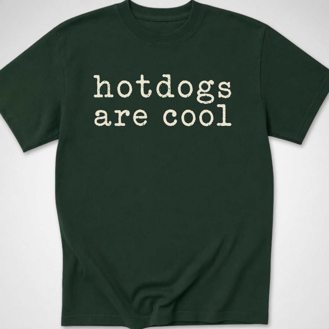 Hotdogs Are Cool — Youth Tee — Forest Green