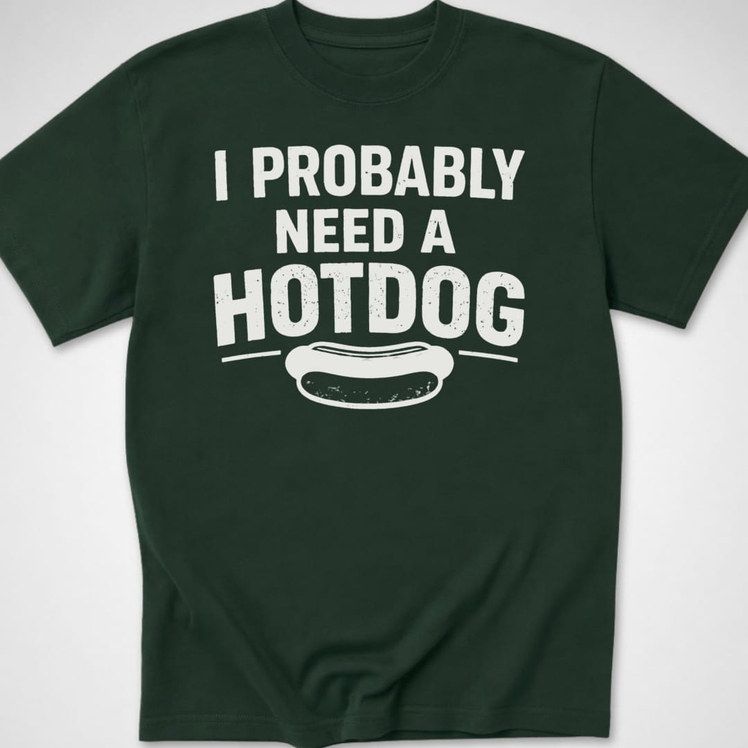 Probably Need a Hotdog — Youth Tee — Forest Green